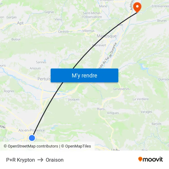 P+R Krypton to Oraison map