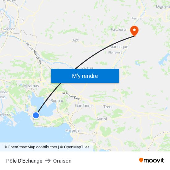 Pôle D'Echange to Oraison map