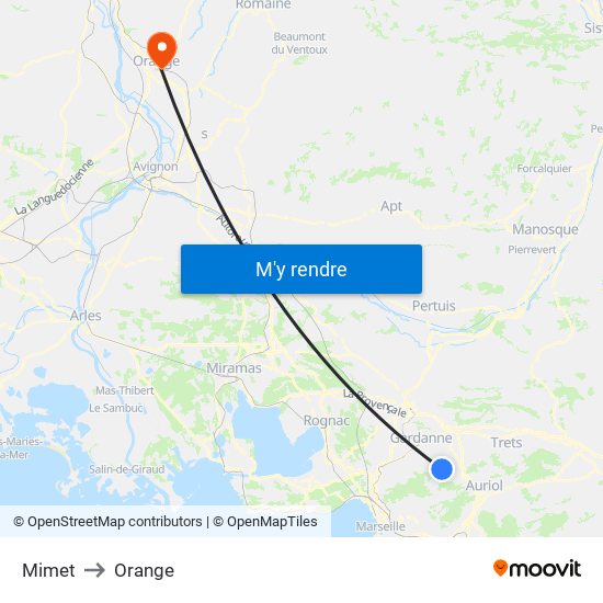 Mimet to Orange map