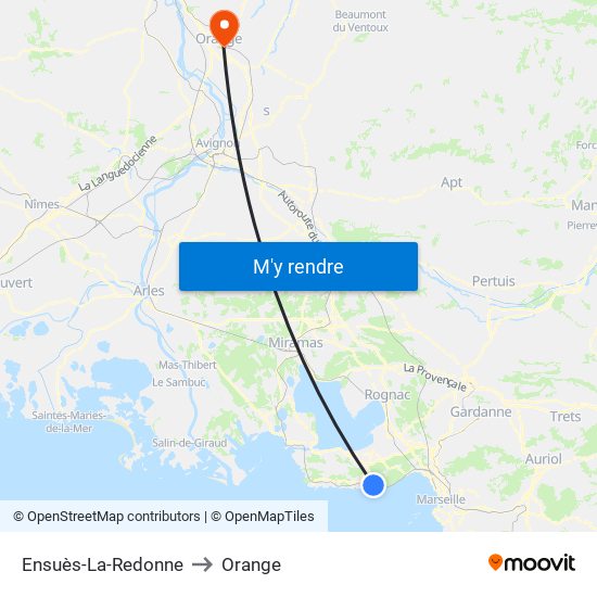 Ensuès-La-Redonne to Orange map