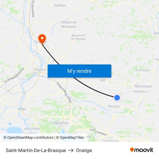 Saint-Martin-De-La-Brasque to Orange map