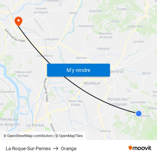 La Roque-Sur-Pernes to Orange map
