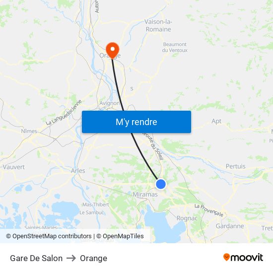 Gare De Salon to Orange map