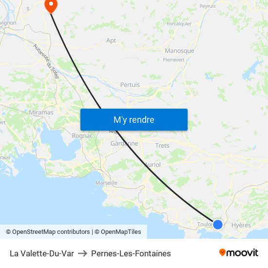 La Valette-Du-Var to Pernes-Les-Fontaines map