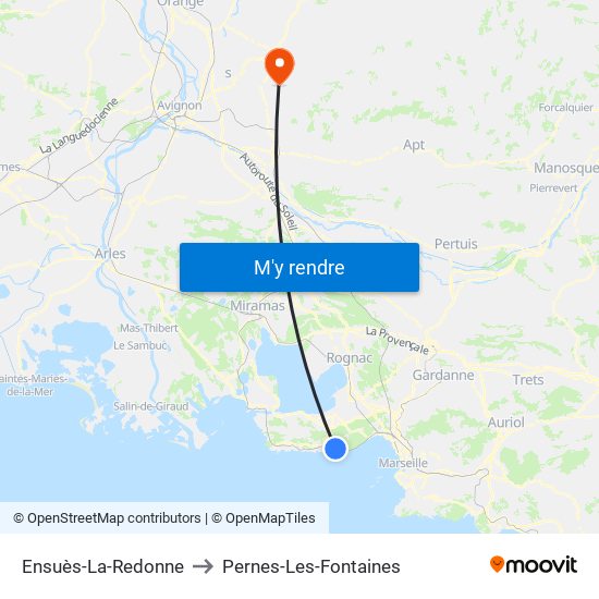 Ensuès-La-Redonne to Pernes-Les-Fontaines map