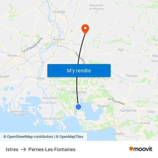 Istres to Pernes-Les-Fontaines map