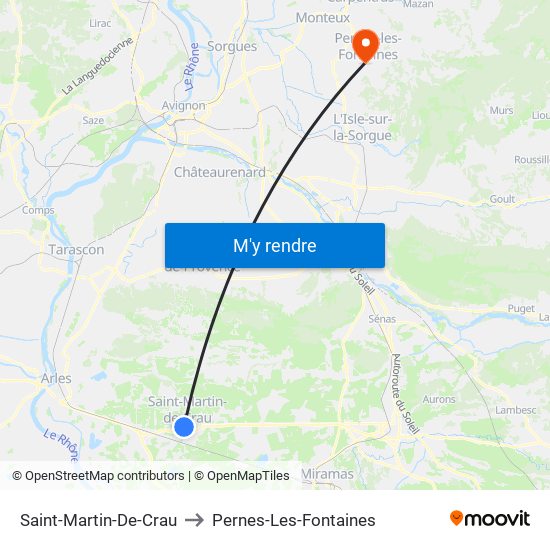 Saint-Martin-De-Crau to Pernes-Les-Fontaines map