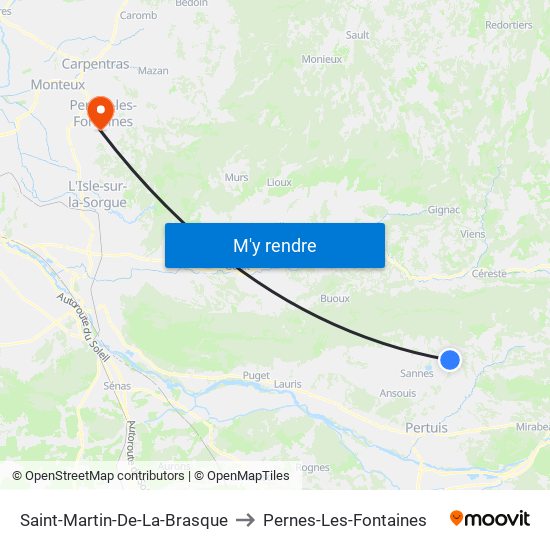 Saint-Martin-De-La-Brasque to Pernes-Les-Fontaines map