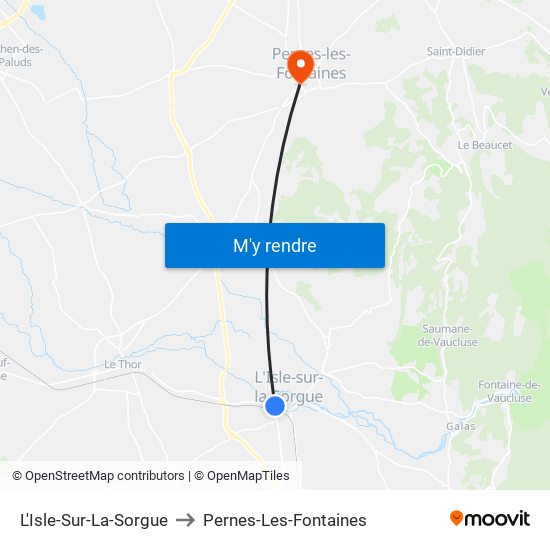 L'Isle-Sur-La-Sorgue to Pernes-Les-Fontaines map