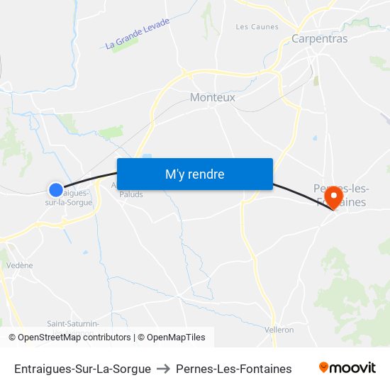 Entraigues-Sur-La-Sorgue to Pernes-Les-Fontaines map