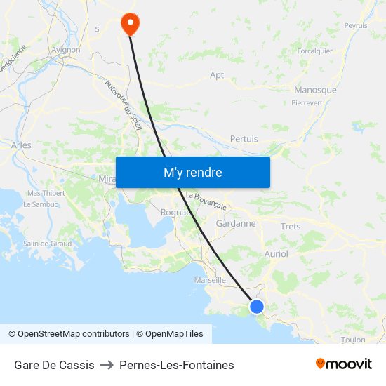 Gare De Cassis to Pernes-Les-Fontaines map