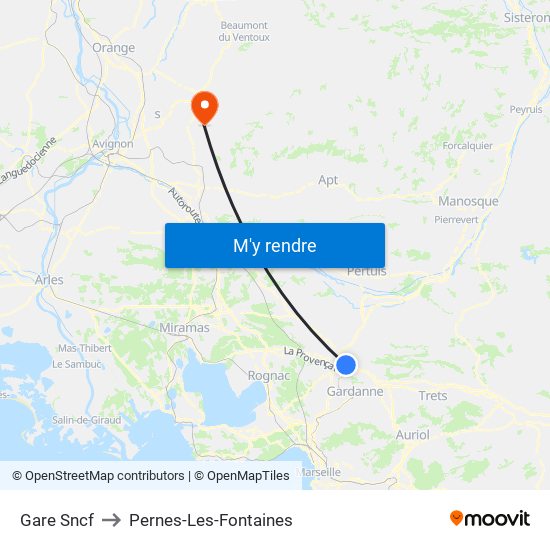 Gare Sncf to Pernes-Les-Fontaines map