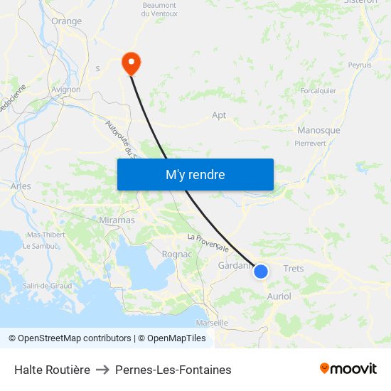 Halte Routière to Pernes-Les-Fontaines map
