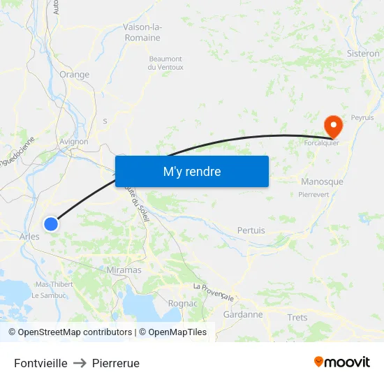 Fontvieille to Pierrerue map