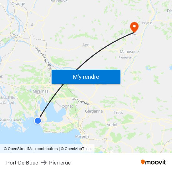 Port-De-Bouc to Pierrerue map