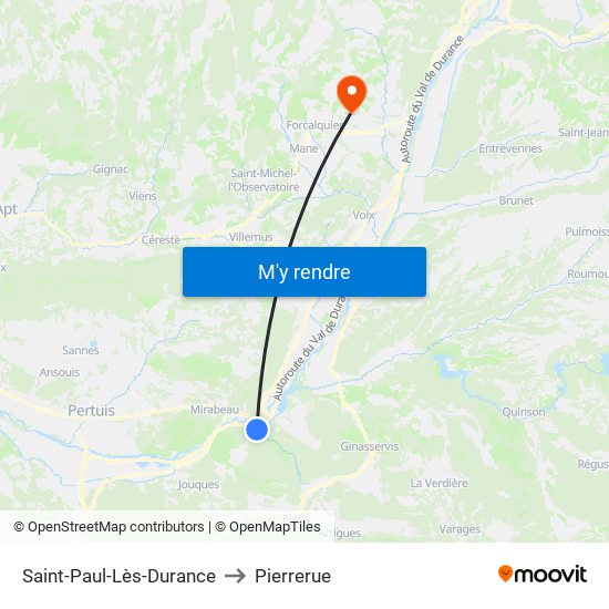 Saint-Paul-Lès-Durance to Pierrerue map