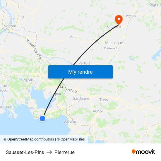 Sausset-Les-Pins to Pierrerue map