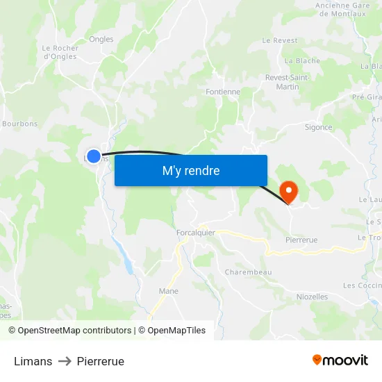 Limans to Pierrerue map