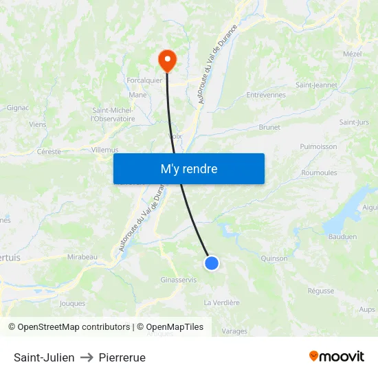Saint-Julien to Pierrerue map