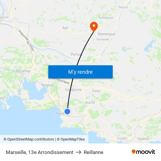 Marseille, 13e Arrondissement to Reillanne map