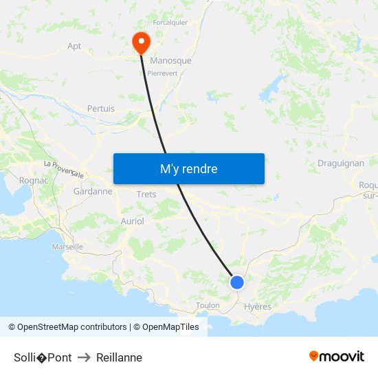 Solli�Pont to Reillanne map