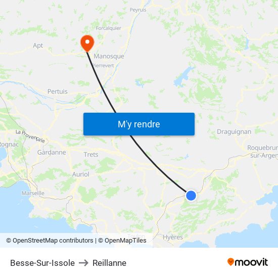 Besse-Sur-Issole to Reillanne map