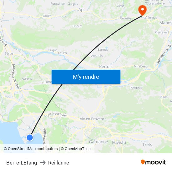 Berre-L'Étang to Reillanne map