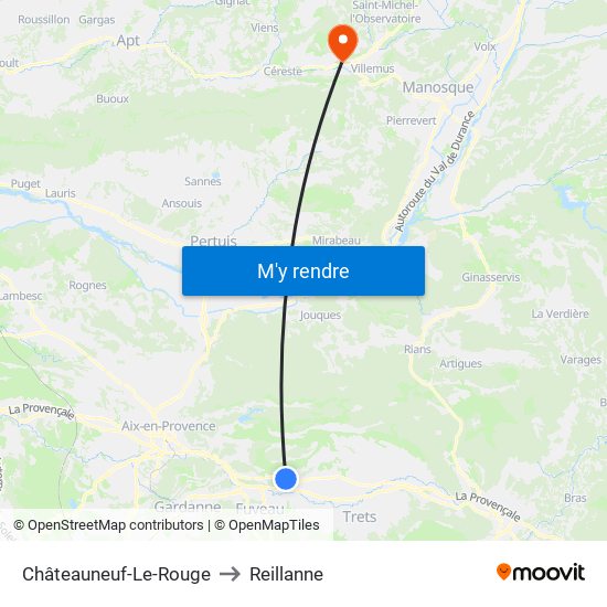 Châteauneuf-Le-Rouge to Reillanne map