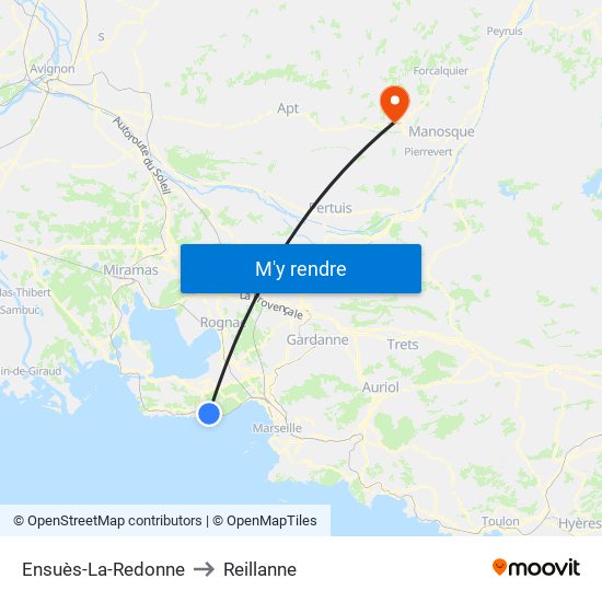 Ensuès-La-Redonne to Reillanne map