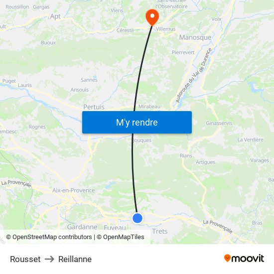 Rousset to Reillanne map