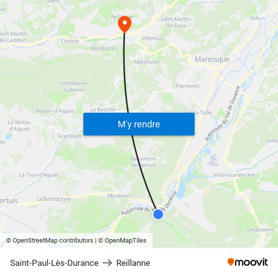 Saint-Paul-Lès-Durance to Reillanne map