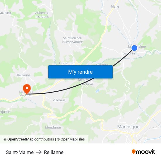 Saint-Maime to Reillanne map