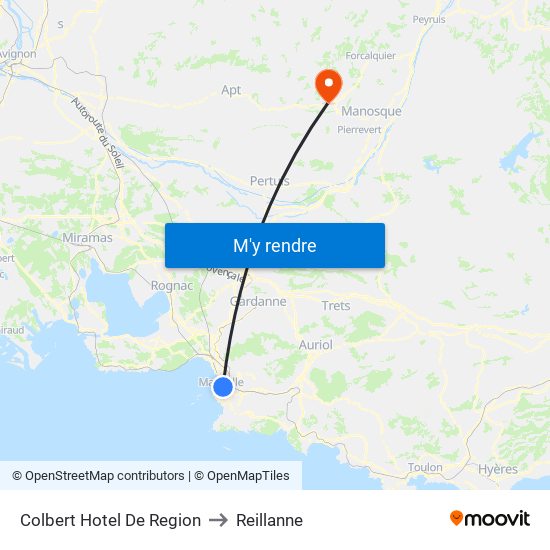 Colbert Hotel De Region to Reillanne map