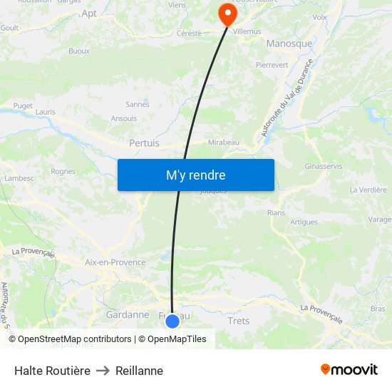 Halte Routière to Reillanne map