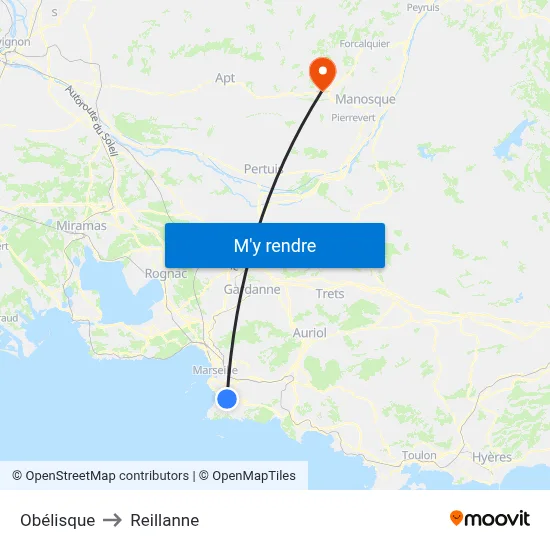 Obélisque to Reillanne map