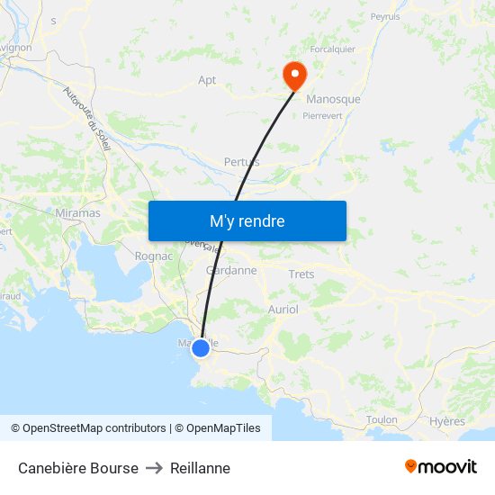 Canebière Bourse to Reillanne map