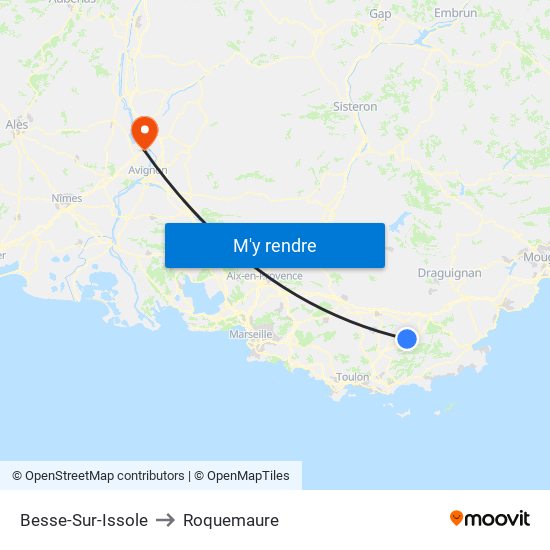 Besse-Sur-Issole to Roquemaure map