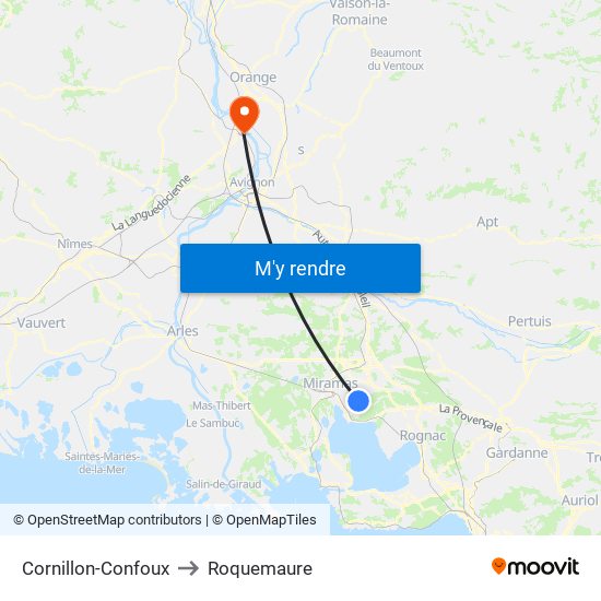 Cornillon-Confoux to Cornillon-Confoux map