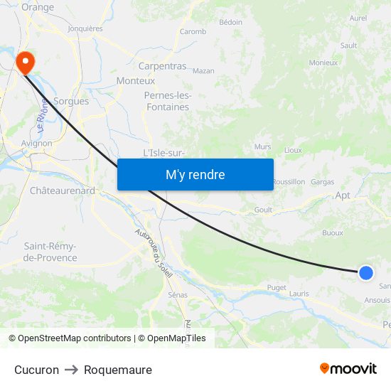 Cucuron to Roquemaure map