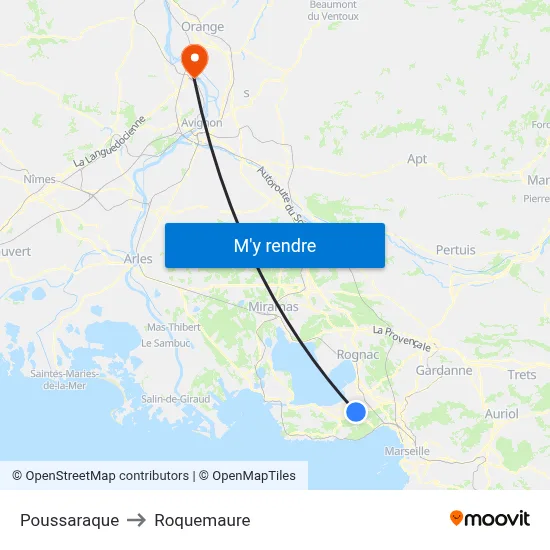 Poussaraque to Roquemaure map