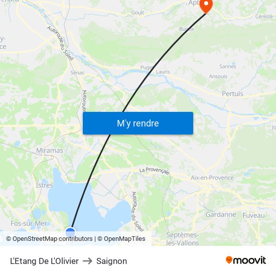 L'Etang De L'Olivier to Saignon map