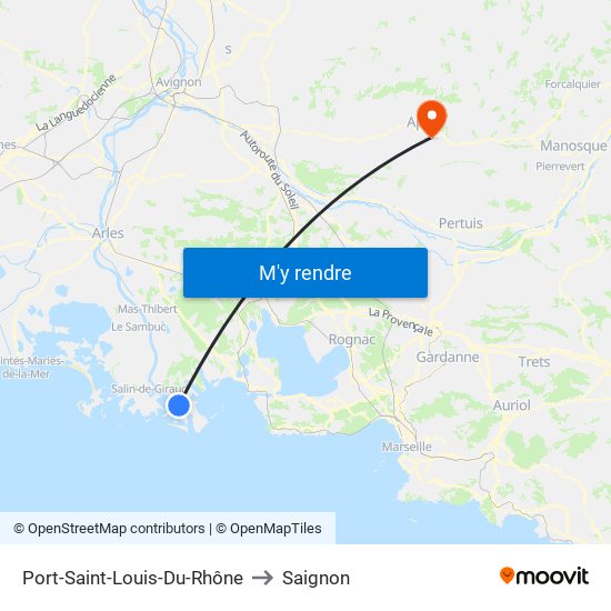 Port-Saint-Louis-Du-Rhône to Saignon map