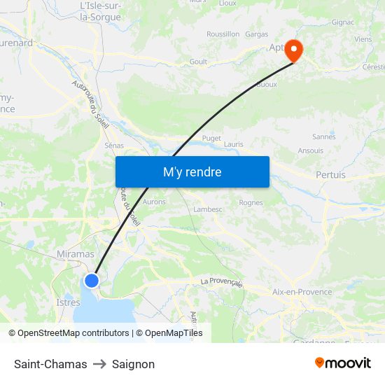 Saint-Chamas to Saignon map