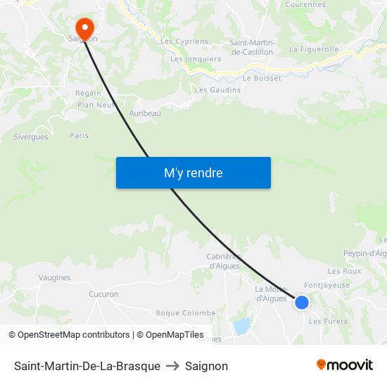 Saint-Martin-De-La-Brasque to Saignon map