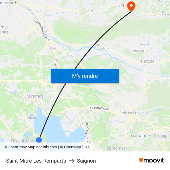 Saint-Mitre-Les-Remparts to Saignon map