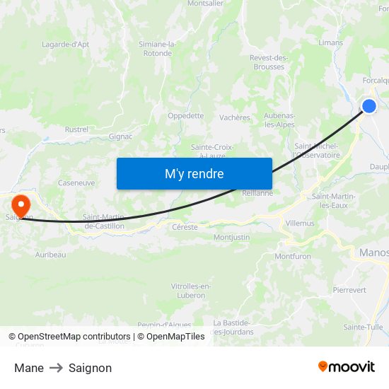 Mane to Saignon map