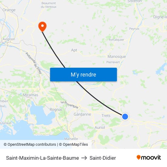 Saint-Maximin-La-Sainte-Baume to Saint-Didier map