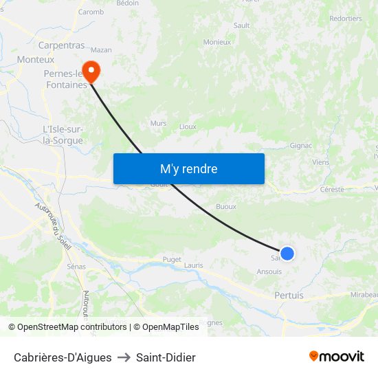 Cabrières-D'Aigues to Saint-Didier map