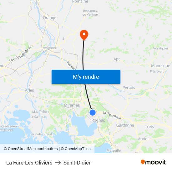 La Fare-Les-Oliviers to Saint-Didier map