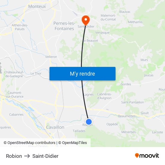 Robion to Saint-Didier map